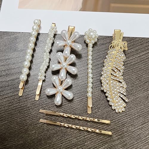 Miniatura 6 de Mehayi 20 pinzas para el cabello con perlas, estilo coreano, resina acrílica, horquillaspasadores para mujeres y niñas, accesorios para el cabello,