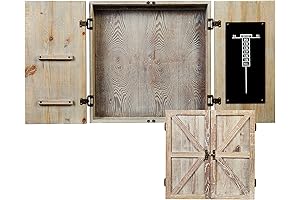 American Legend Rustic-Themed Dartboard Cabinet