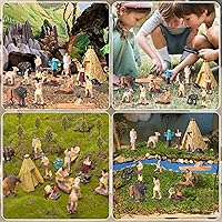 Vista 7 de Hiawbon 15Pcs American Indian Figurines Set, Miniature Indian Figurines with Accessories, Resin American Indians Figures Play Figure Playsets for 3+