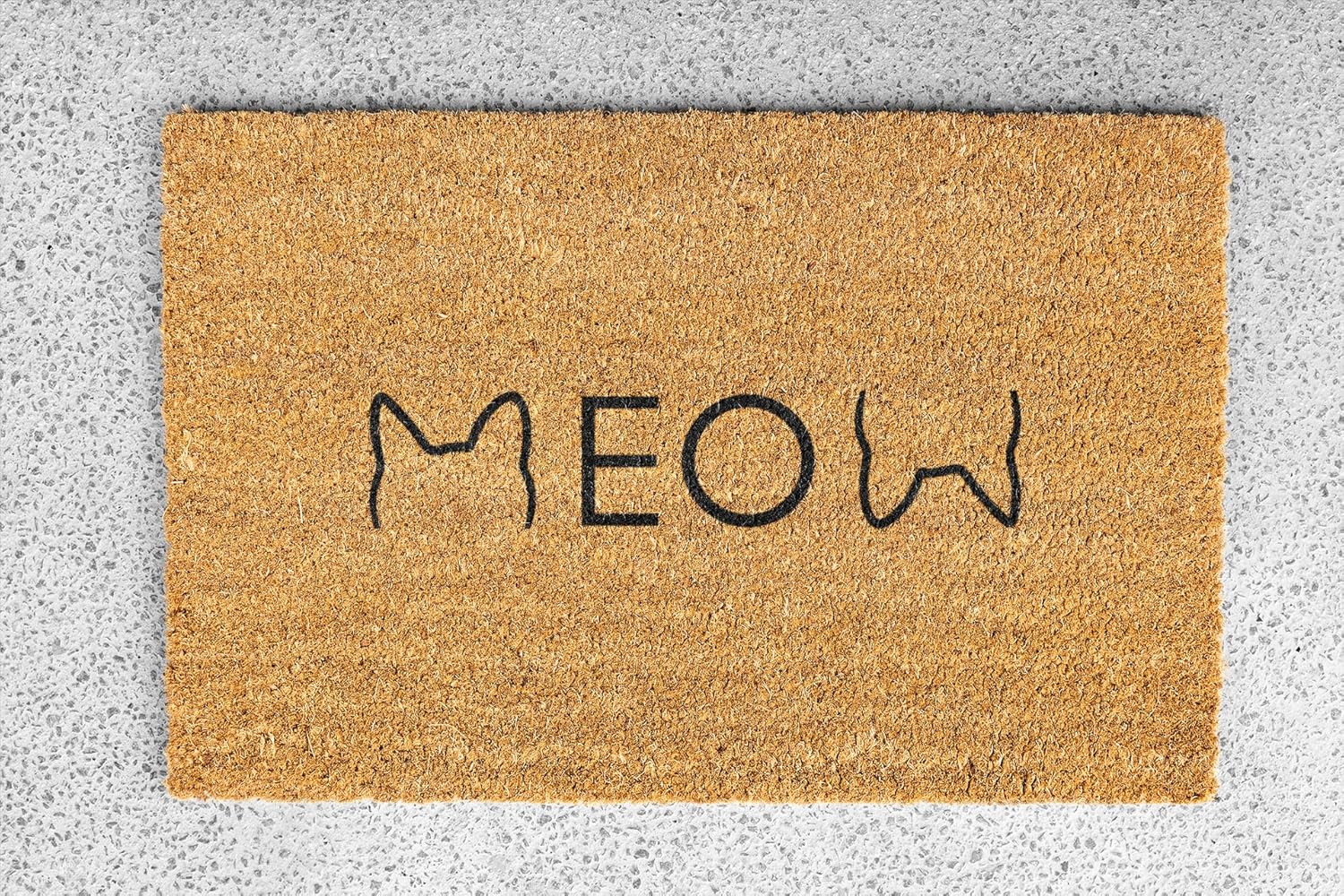 Generic Outdoor Indoor Welcome Mats, Cute Cat Front Doormat, Non Slip Durable Entrance Rugs for Front Door, Inside Outside Entry, Porch, Resist Dirt, Easy to Clean Door mat, Onesize, Meow