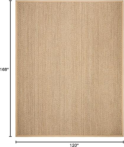 Miniatura 259 de Safavieh Colección de fibra natural NF115P - Alfombra (fibra natural), color gris, Fibras naturales beige, (Natural/Beige),Natural/Negro,Natural