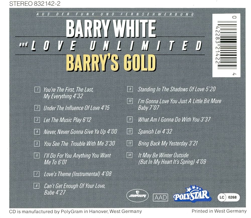Barry White And Love Unlimited - Barry's Gold - PolyStar - 832 142