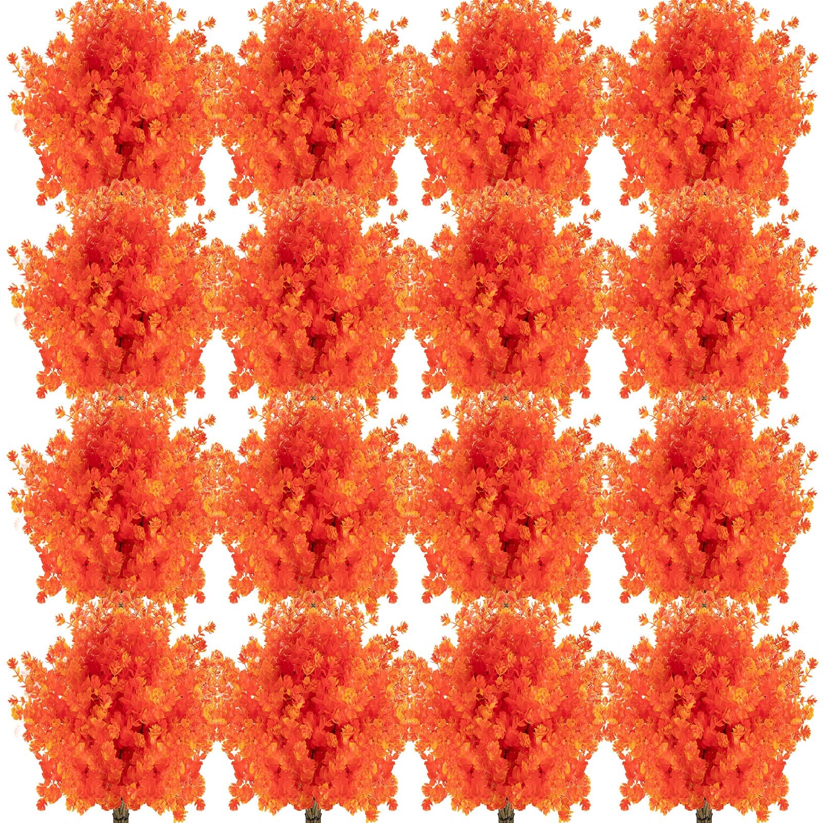 Tigeen 40 Pcs Fall Artificial Flowers Outdoor UV Resistant Fake Plants