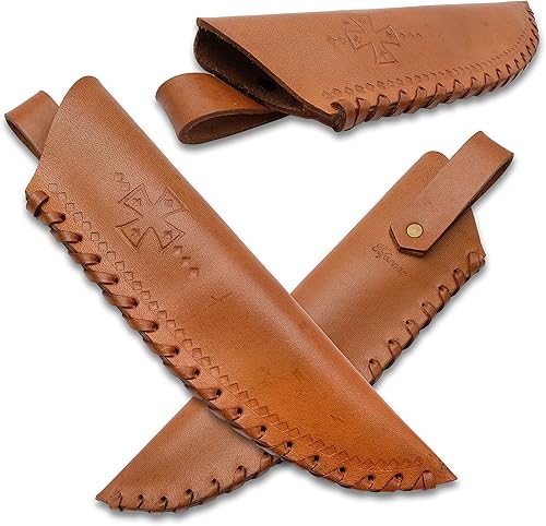 Miniatura 7 de TOFERNER Cuchillo forjado a mano - Templario - marrón - Deportes - Hoja endurecida - Estuche de cuero genuino hecho a mano - Vintage- Colección de