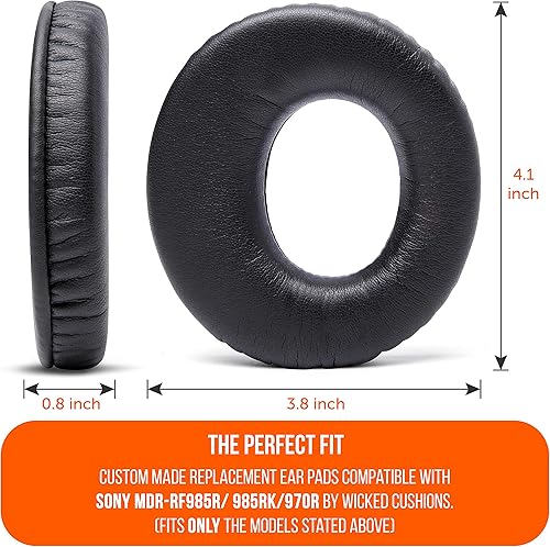 Miniatura 3 de WC Almohadillas de repuesto para auriculares Sony MDR-RF985R RF970 RF970RK RF960RK RF960R RF925RK y MDR-DS6500 | Cuero más suave, espuma