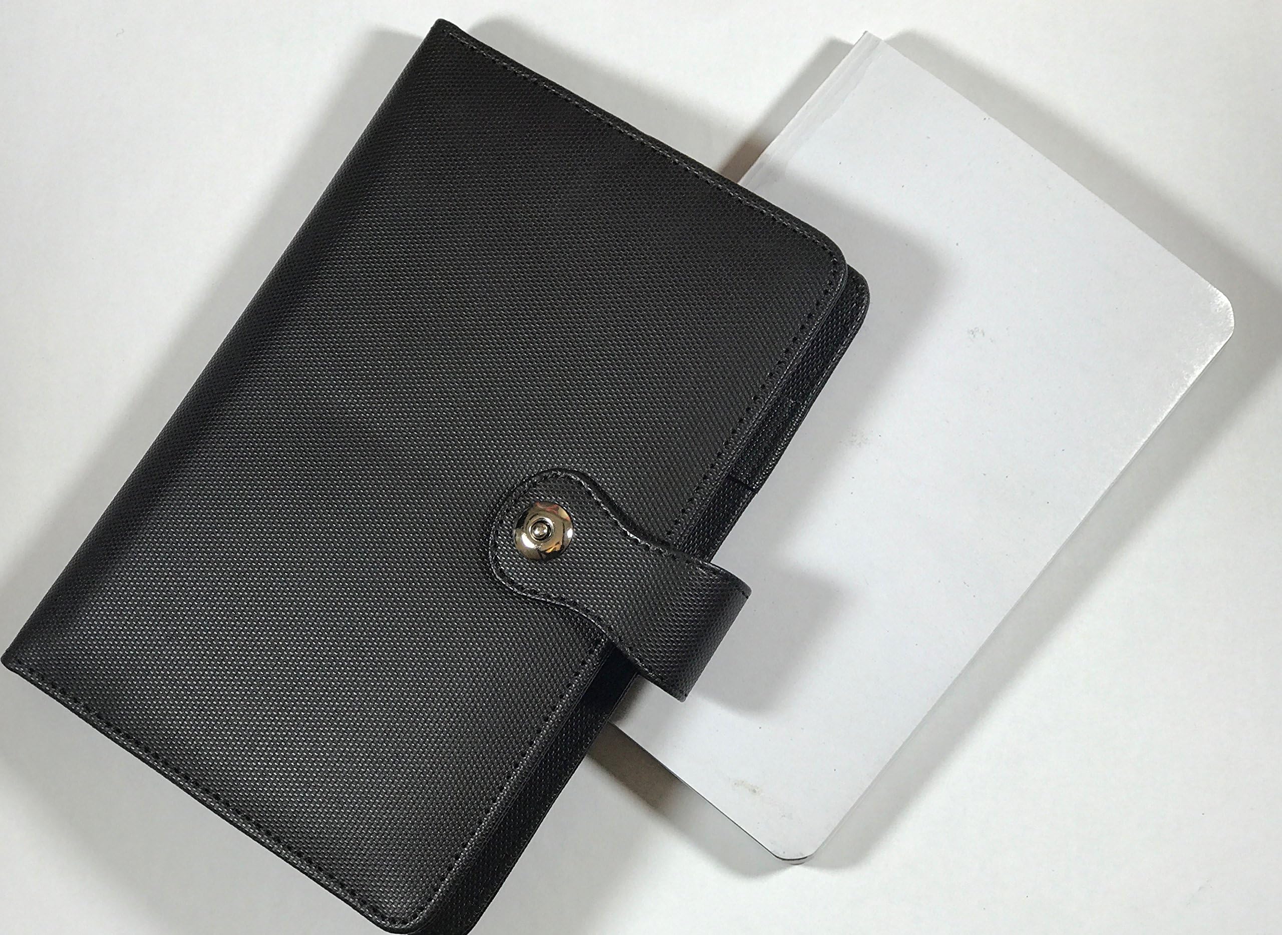 Executive Series โ PU Leather Reusable Cover -Standard Size - Writing Notebook โ Pen & Card Holder โ Ruled 224 White Pages