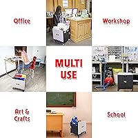 Vista 6 de dbest Products Quik Cart - Tapa giratoria con cuatro ruedas giratorias para profesores con asiento, cesta plegable resistente con mango telescópico