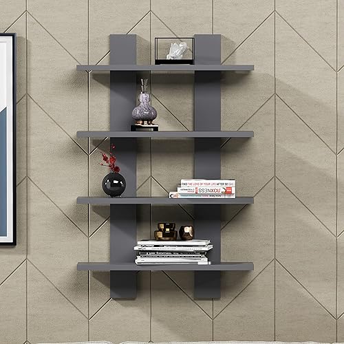 Bosfori Laurel - Estante flotante de pared estantes flotantes estante de utilidad estante de pared estantes de pared modernos antracita