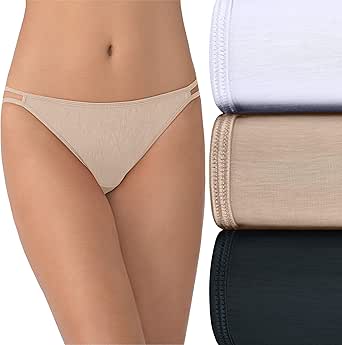 Vanity Fair Women's Illumination String Bikini Panties, Silky Stretch & Satin Trim