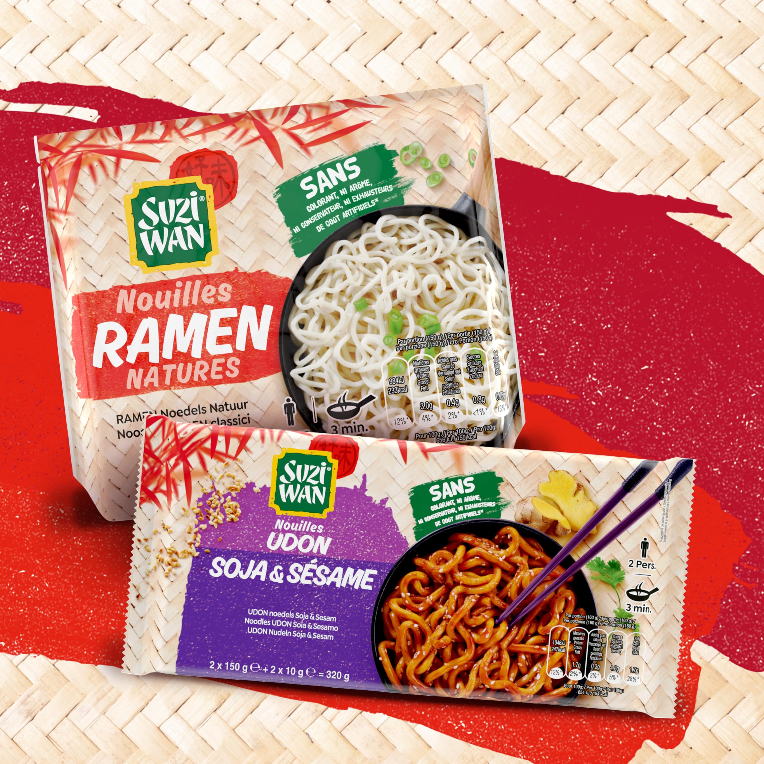 SUZI WAN Pre-cooked WOK Udon Soy Sesame (2x160g) : Amazon.com.be