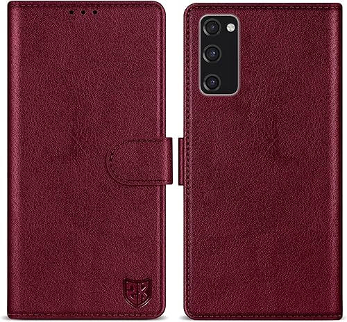 ZZXX Funda tipo cartera para Samsung Galaxy S20 FE con bloqueo RFID, ranura para tarjetas, función atril, cierre magnético, funda protectora de