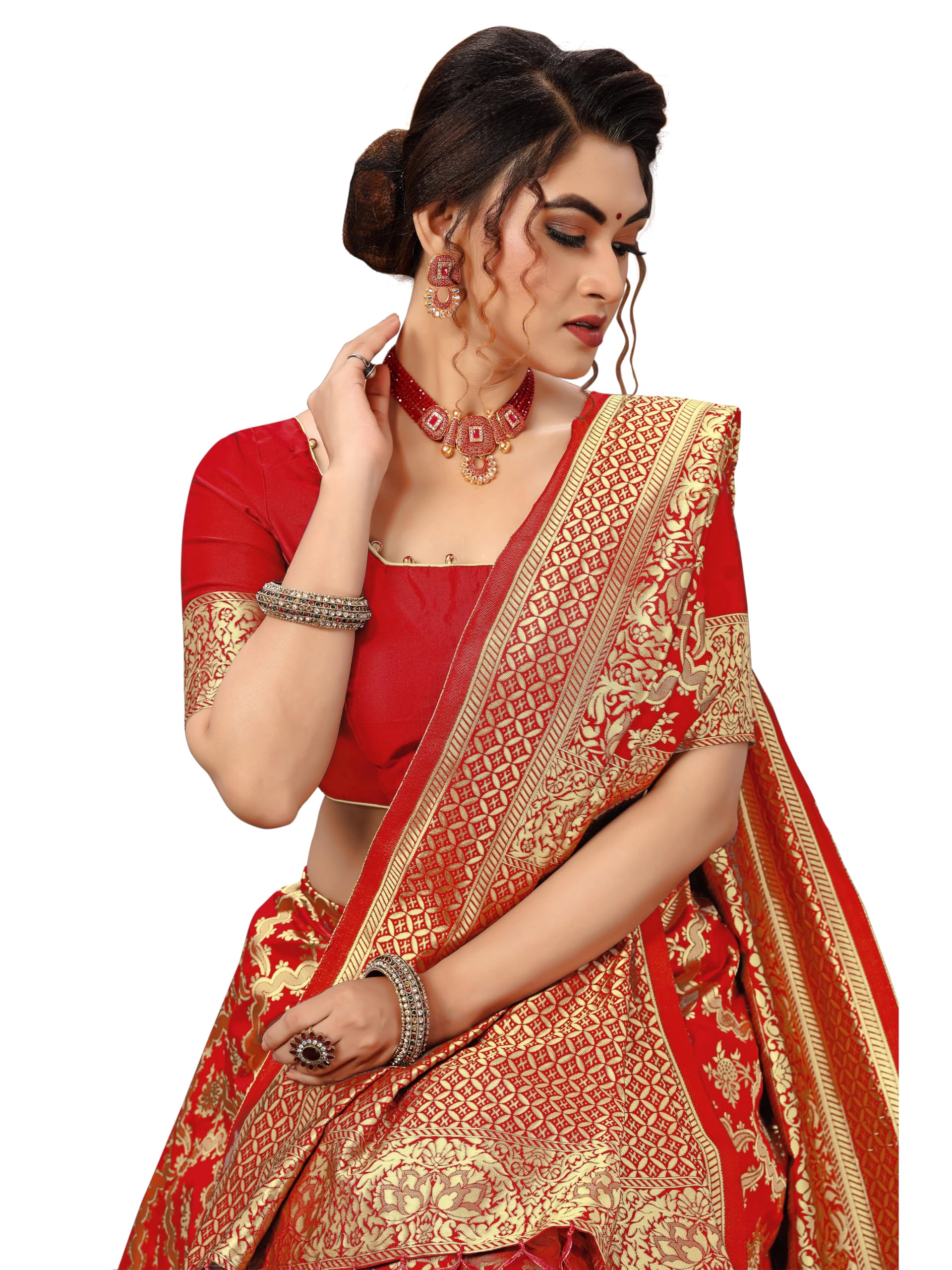 Nivah Fashion Women's Banarasi Art Silk Saree with Blouse Piece
