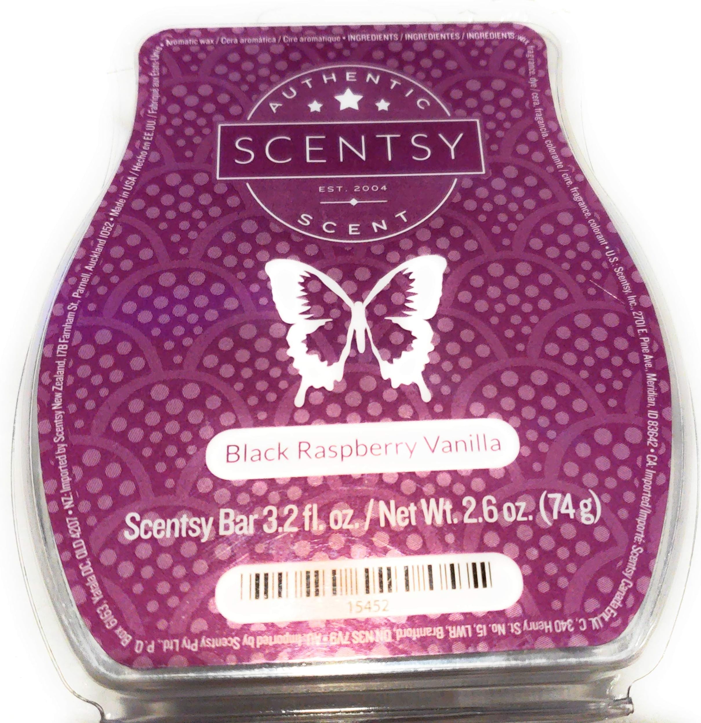 ScentsyBlack Raspberry Vanilla, Wickless Candle Tart Warmer Wax 3.2 Oz Bar, 3-Pack (3)