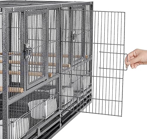 Miniatura 6 de Yaheetech Jaula apilable para pájaros, criador dividido, periquitos, jaula para pájaros canarios, cacatúas, tortolitos, pinzones, periquitos