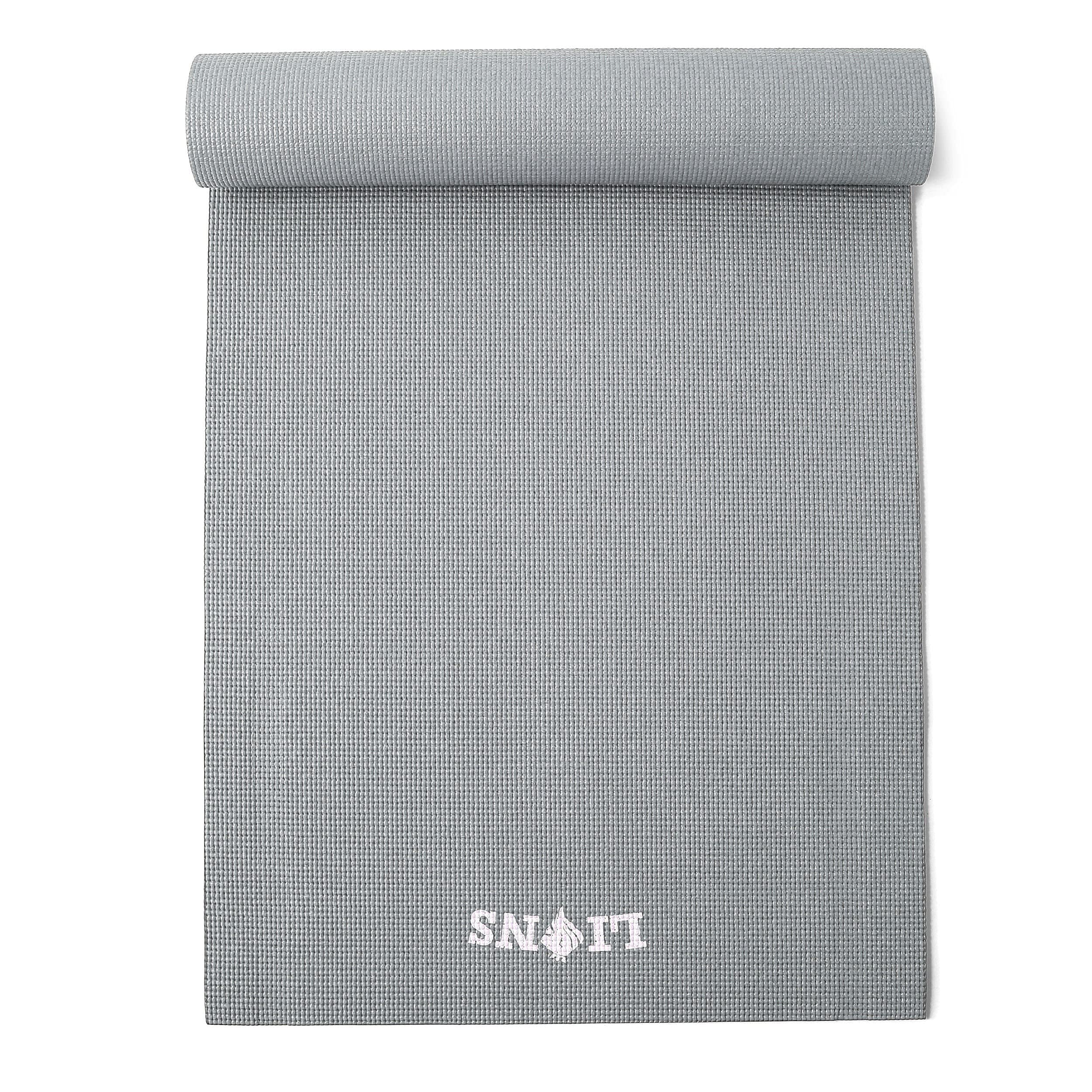 FAIRWAYUK PVC Yoga Mat 6mm Non-Slip, Thick Large Exercise Mats, Eco Friendly with Carry Straps for Pilates, Fitness, Men, Women 183 x 61 x 0.6cm, Grey โ image 1