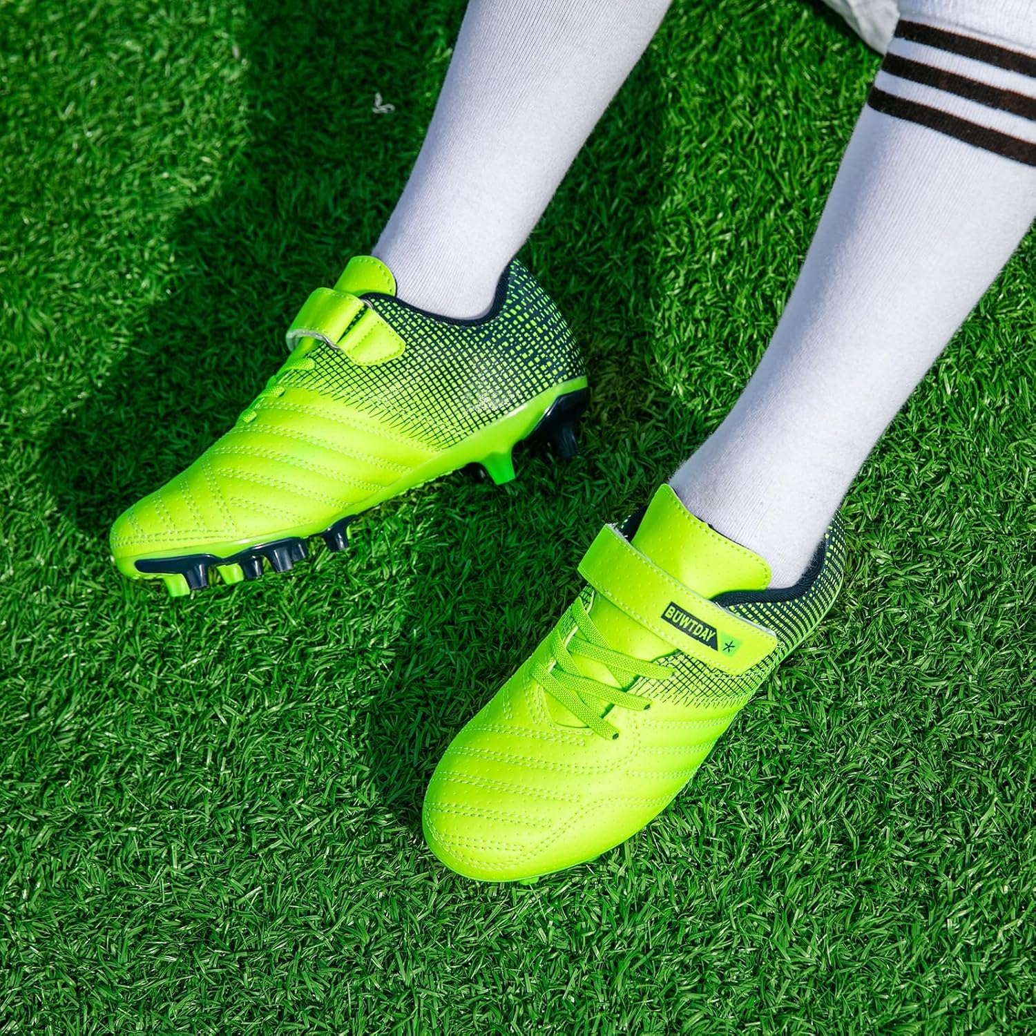 Kids Soccer Cleats Boys Girls Athletic Outdoor Firm Ground Youth Football Shoes(Little Kid/Big Kid) - Image 3