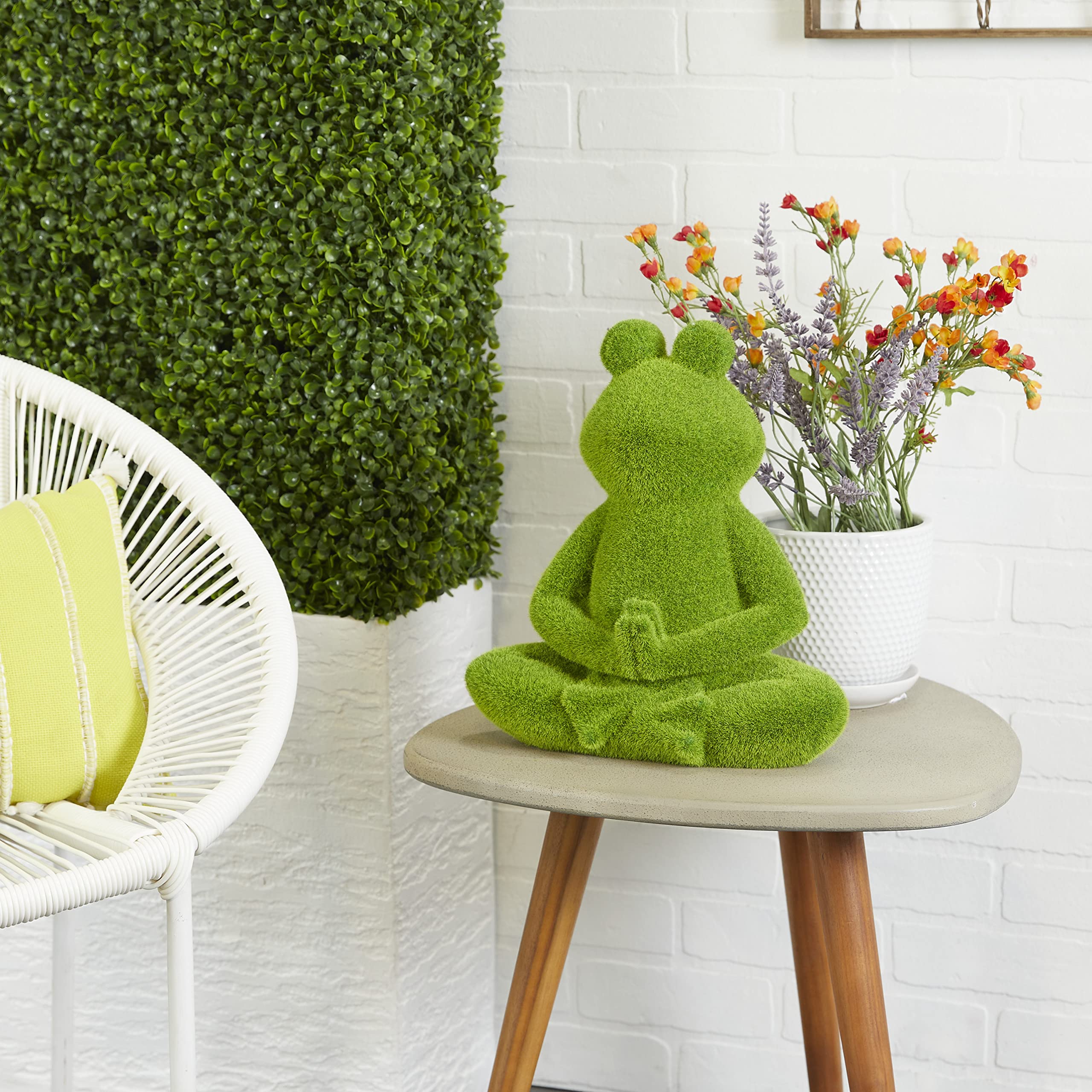 Deco 79 Bauernhof-Frosch-Skulptur – Fiberglas, 30,5x20,3x20,3 Cm, Hellgrau, Für Garten & Terrasse