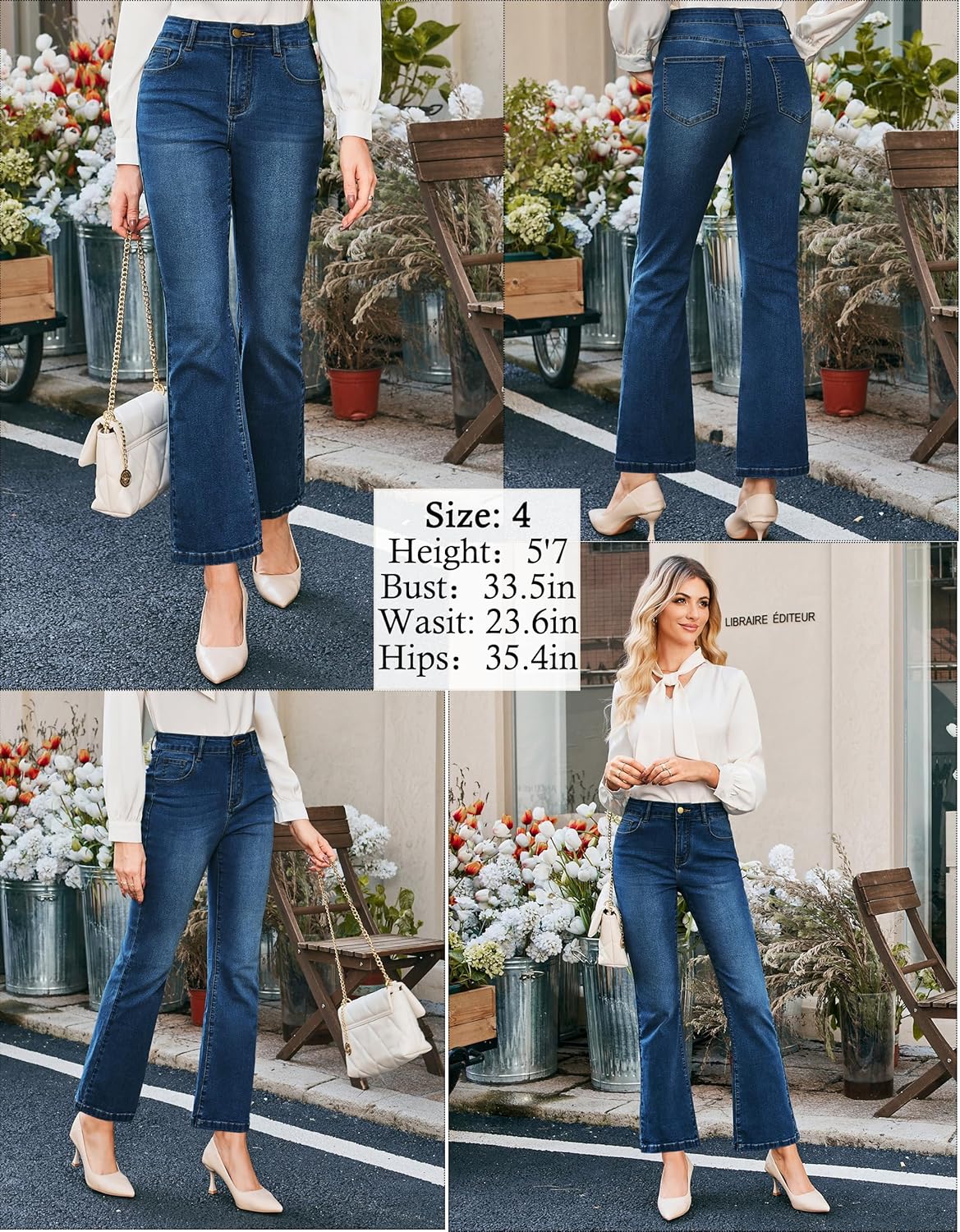 Hanna Nikole Women's Plus Size Wide Flared Jeans High Waisted Stretchy Bell Bottom Denim Jeans (Standard and Plus) - Image 2