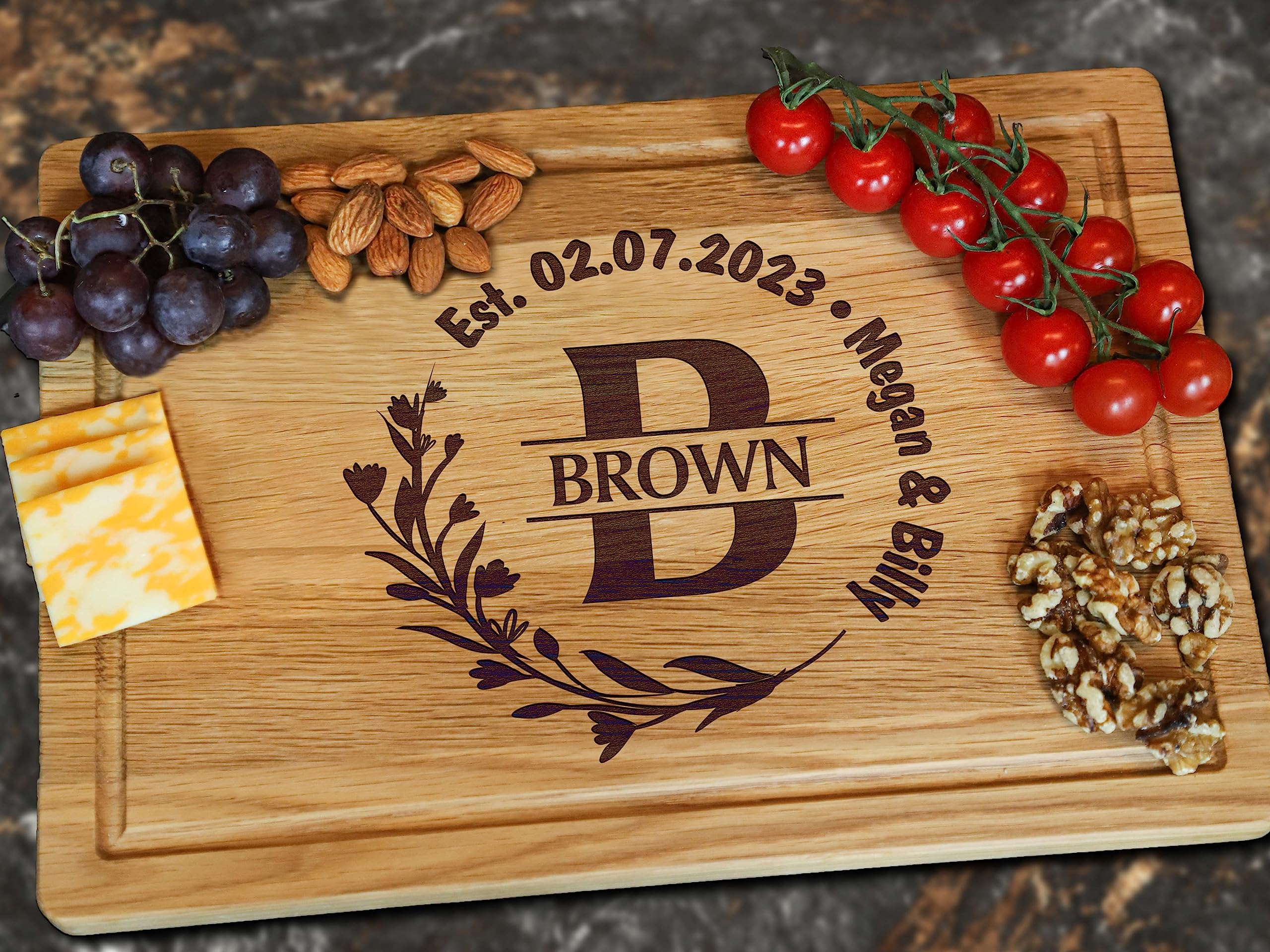 Personalized Cutting Board, Couples Gift for Wedding, Anniversary, Housewarming, Engagement, Christmas, Birthday, USA Handmade Cutting Boards, Great Customized Gift for Bride, Groom, Friends, Parents