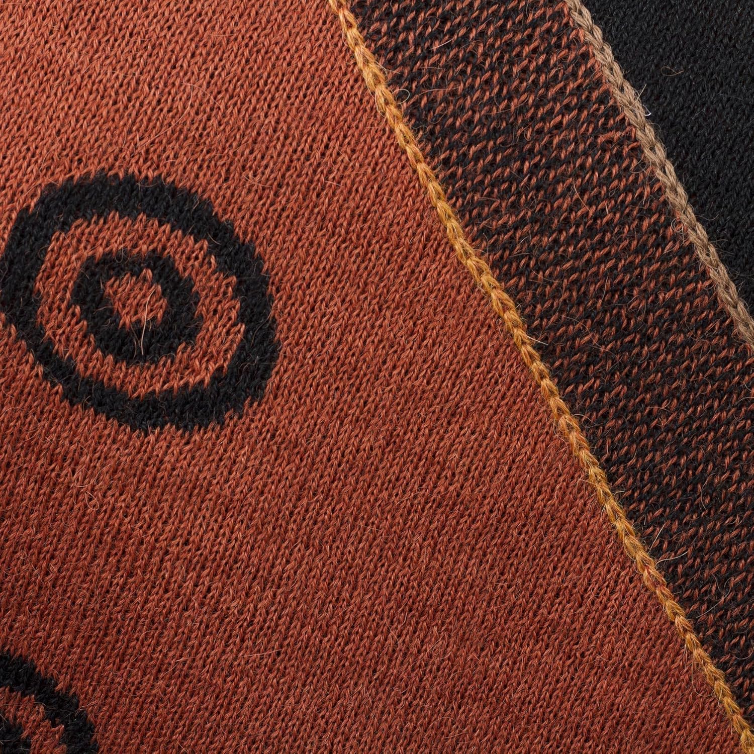 NOVICA Artisan Handmade Alpaca Blend Scarf Black Pumpkin Knit Wrap from Peru Wool Accessories Scarves Orange Patterned ' Black and Pumpkin Andes'