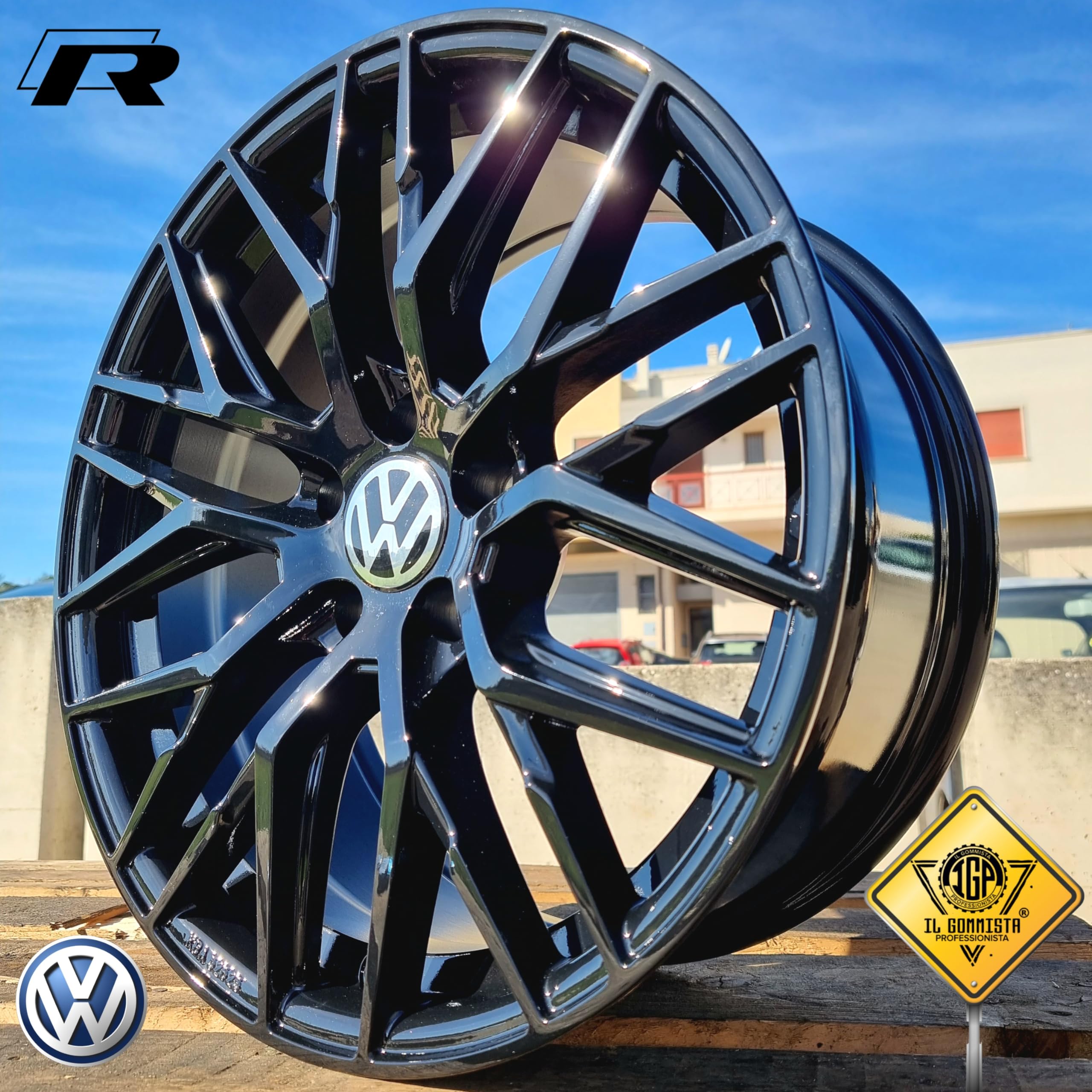 IGP R+ Kit 4 Cerchi in Lega da 18" Compatibili con Volkswagen GOLF mk V VI VII VIII Gti Gtd R Gte Variant Plus + ID.3 ID.4 T-Roc Tiguan Passat Touran Eos Scirocco Beetle Caddy Jetta Maggiolino