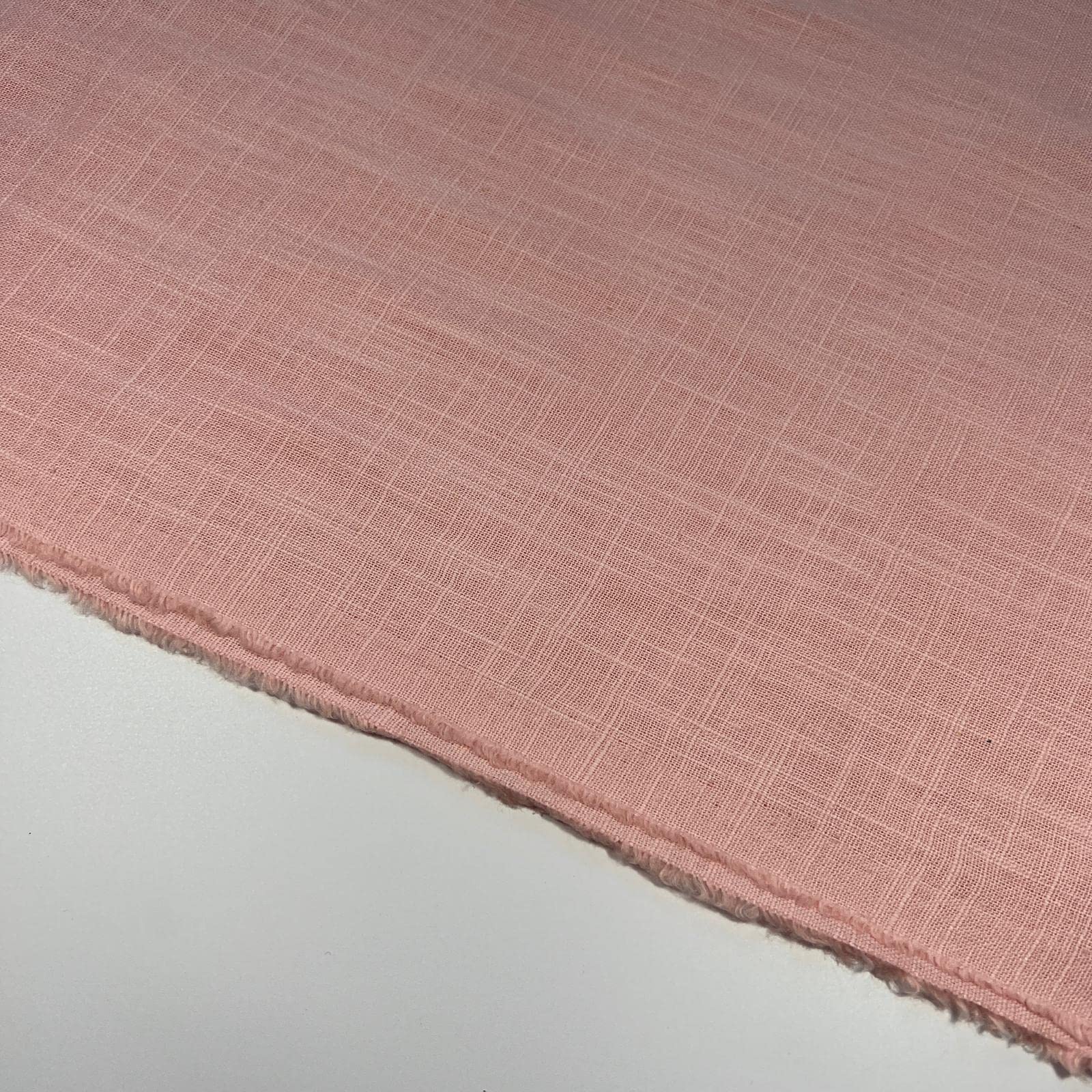 100% Linen Washed Linen Plain Ramie Vintage Look Woven Durable Clothing Bedding Tableware Fabric Material | 53” - 135 cm Wide (per Half Metre, Rose)