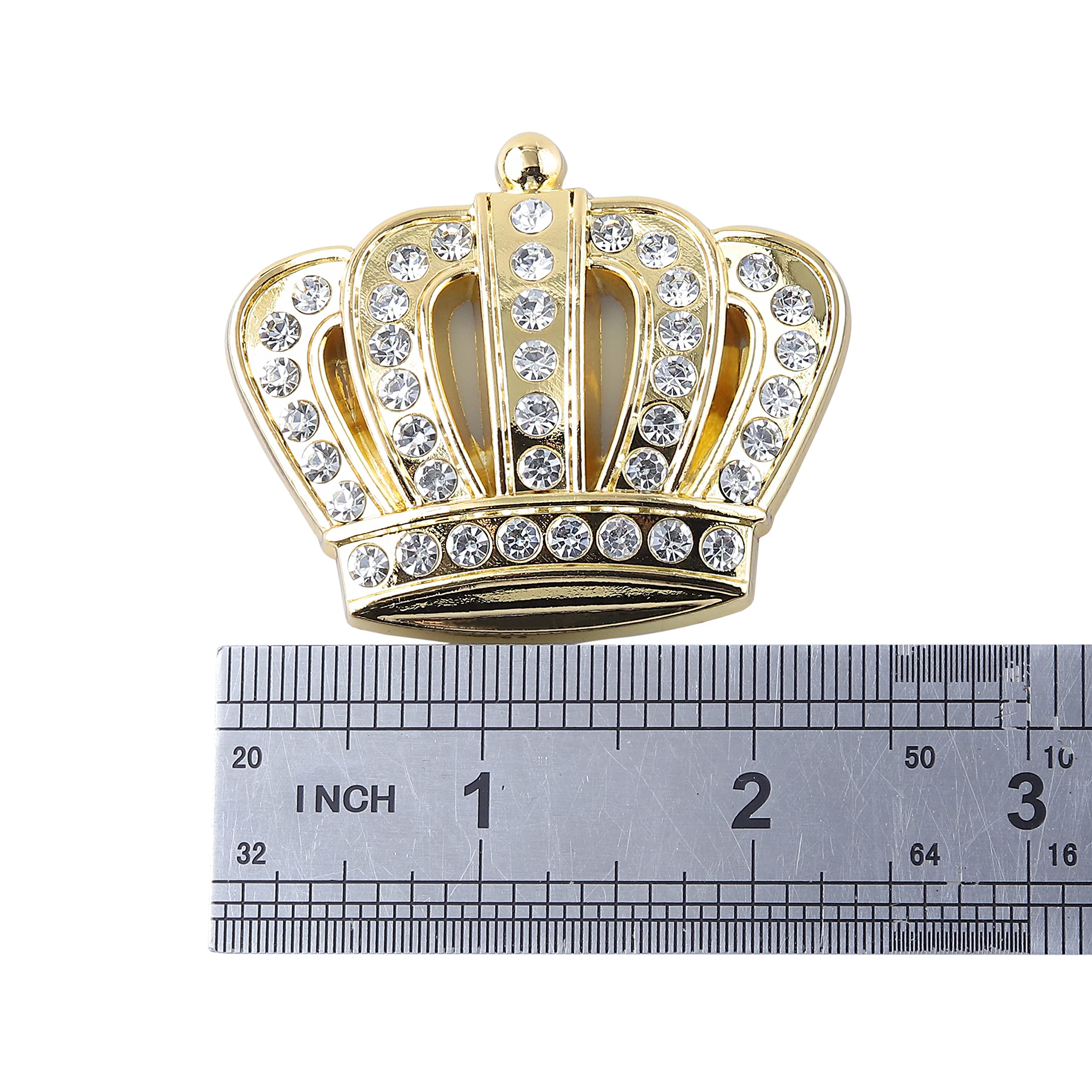 Autocollant 3D Couronne Diamant Pour Voiture - Décoration Extérieure, Argenté, 2 Pièces - 10