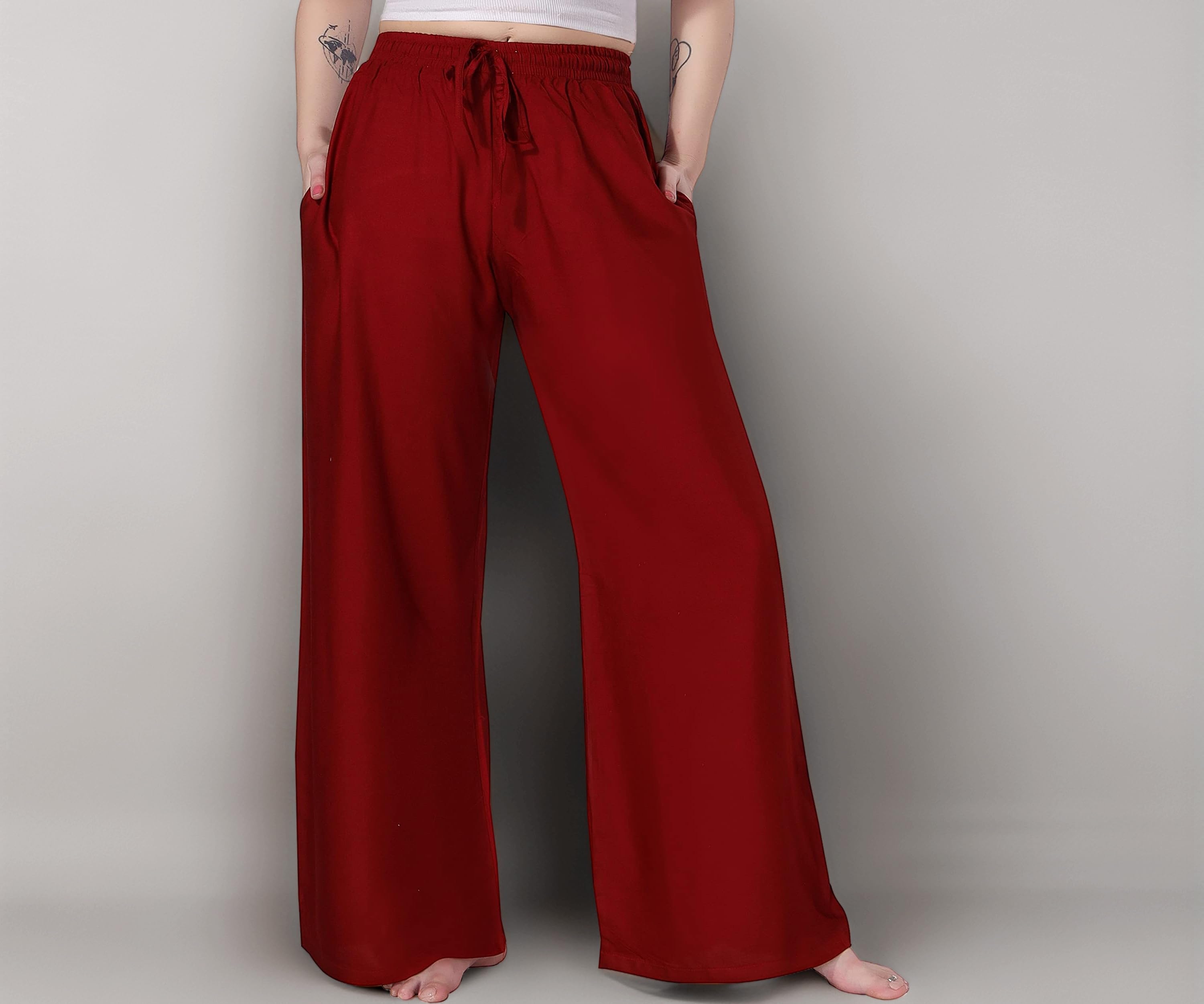 TRASA Women's and Girls Cotton Reyon Regular Fit Palazzo Pants - Available Size - L, XL, 2XL, 3XL