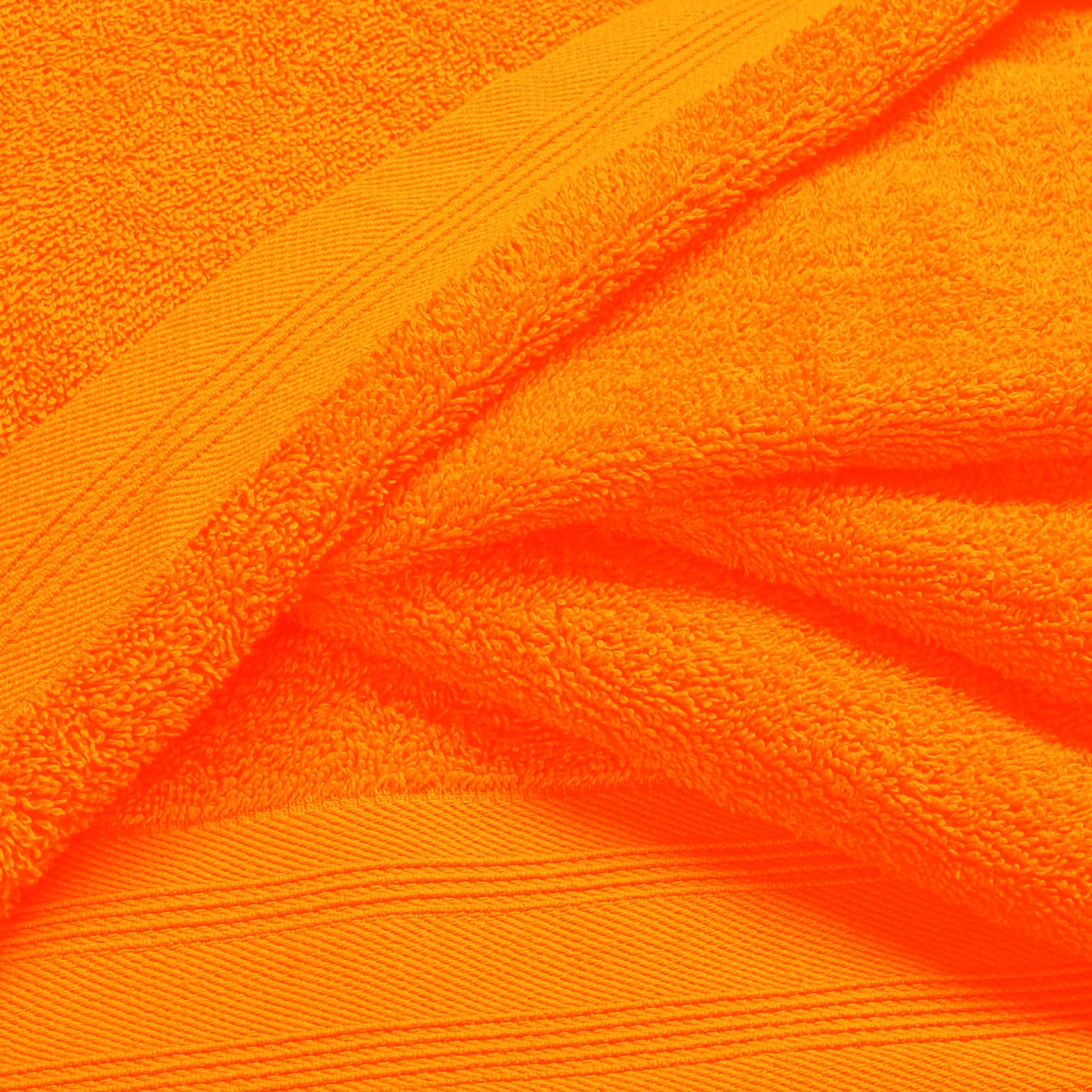 Juego de 6 Toallas de algodón ultrasuaves, Incluye 2 Toallas de baño extragrandes de 70 x 140 cm, 2 Toallas de Mano de 40 x 60 cm y 2 Camas de 30 x 30 cm, Color Naranja