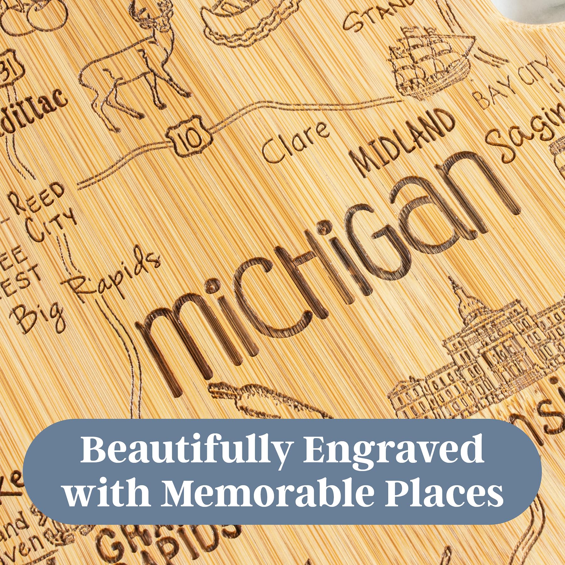 Amazon.com: Totally Bamboo Destination Michigan Mitten Shaped