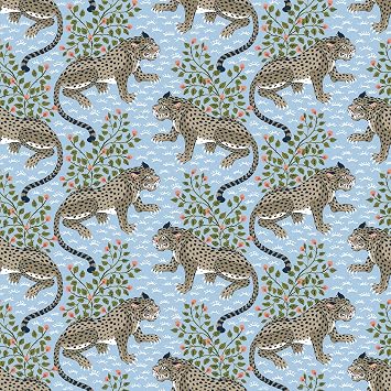 PrintFresh Light Blue Bagheera Peel and Stick Wallpaper