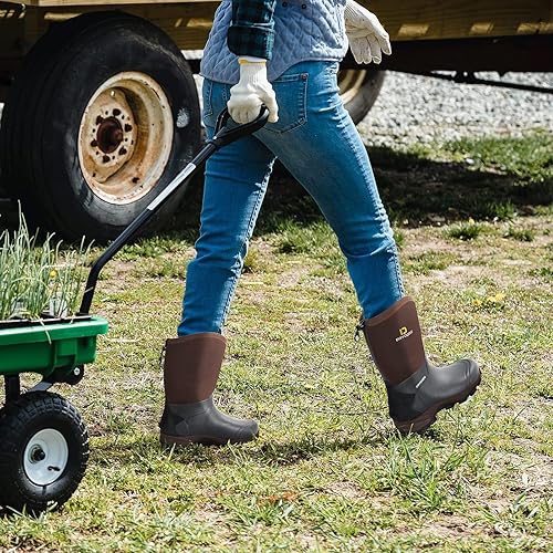 Miniatura 7 de DRYCODE Rubber Boots for Men, 5.5mm Neoprene Mid Calf Rain Boots, Durable Waterproof Hunting Boots(Brown & Camo, Size 6-14)