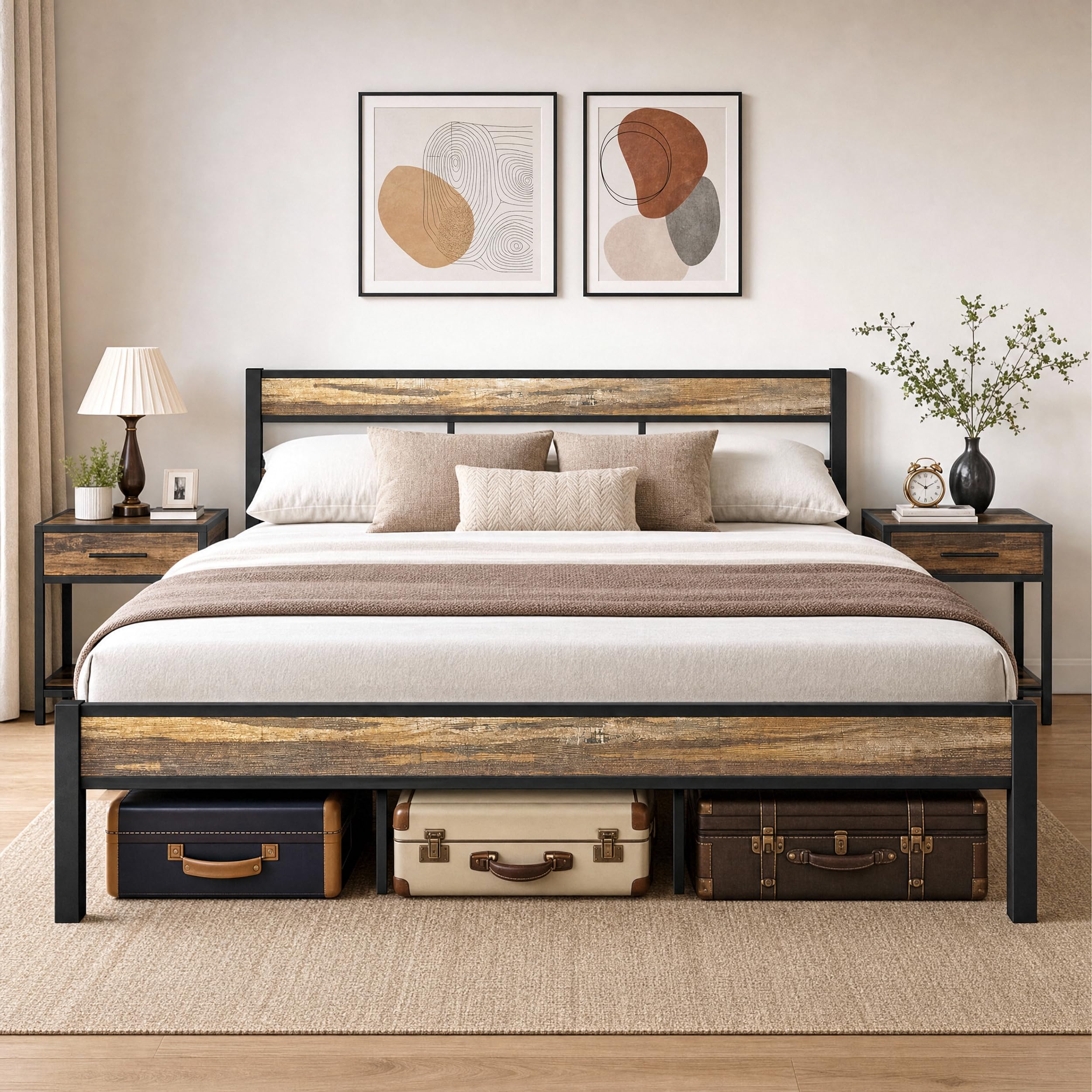 Amazon.co.jp: LIKIMIO カリフォルニアキング ベッドフレーム 組み立て
