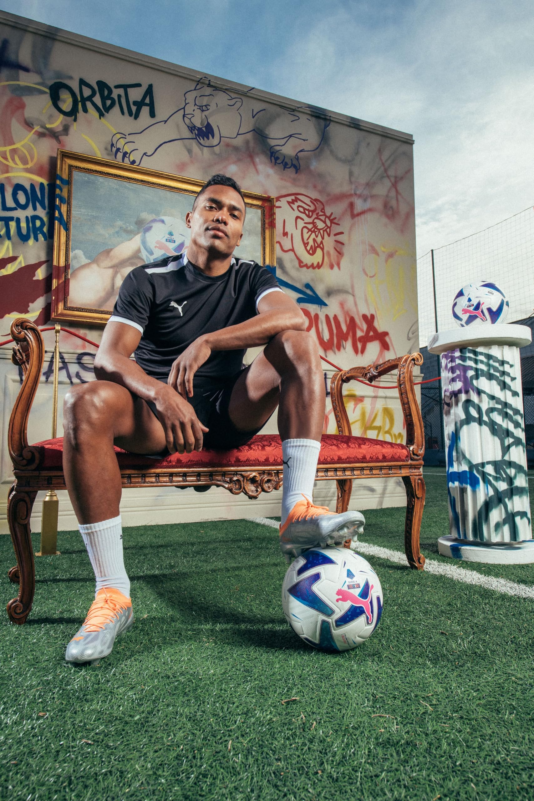 PUMA Serie A Orbita (FIFA Quality Pro) Box, Palloncino, White-Blue Glimmer-Sunset Glow