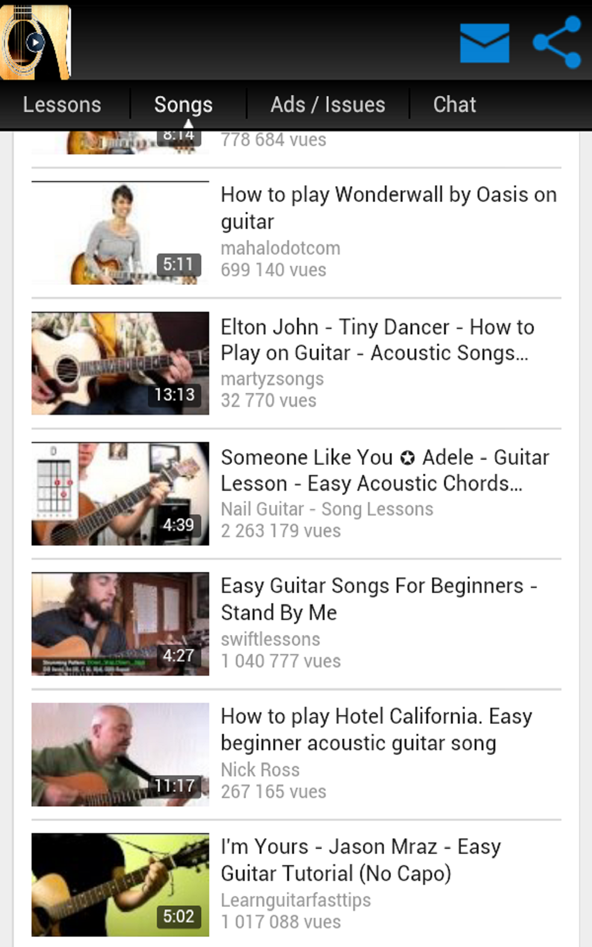 Guitar lessons for Android