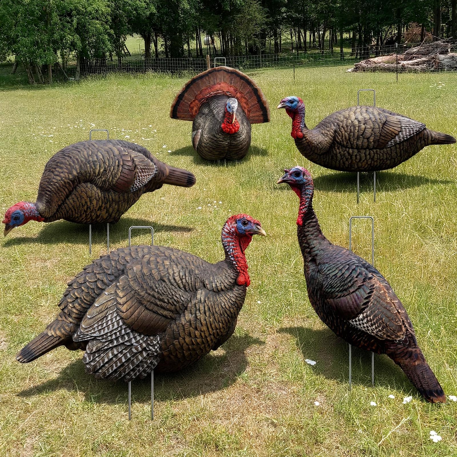Condition photo showing Good Condition for novabright 5 pcs 2d turkey decoys hunting yard sign stake-lightweight turkey decoys collapsible stakes-portable pole for replacement stake