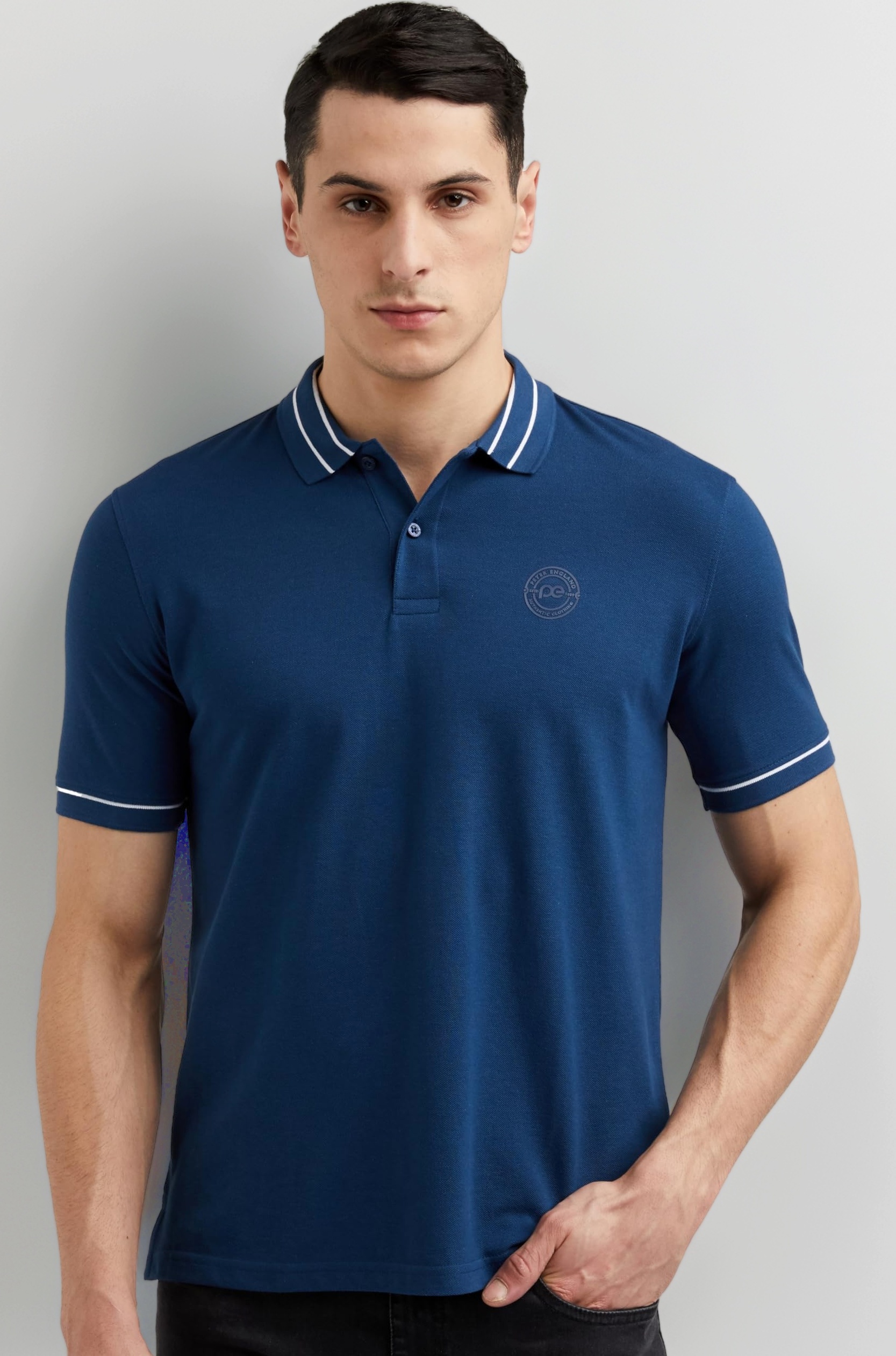 Men's Regular Fit Insignia Half Sleeve Polo T-Shirt | Cotton Rich | Premium Pique Weave