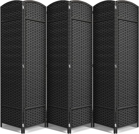 Sorbus 6 Panel Room Divider 6 ft. Tall - Privacy Screen, Extra Wide Double Hinged Panels, Mesh Hand-Woven Design, Partition Room Dividers and Folding Privacy Screens, Wall Divider for Room Separation