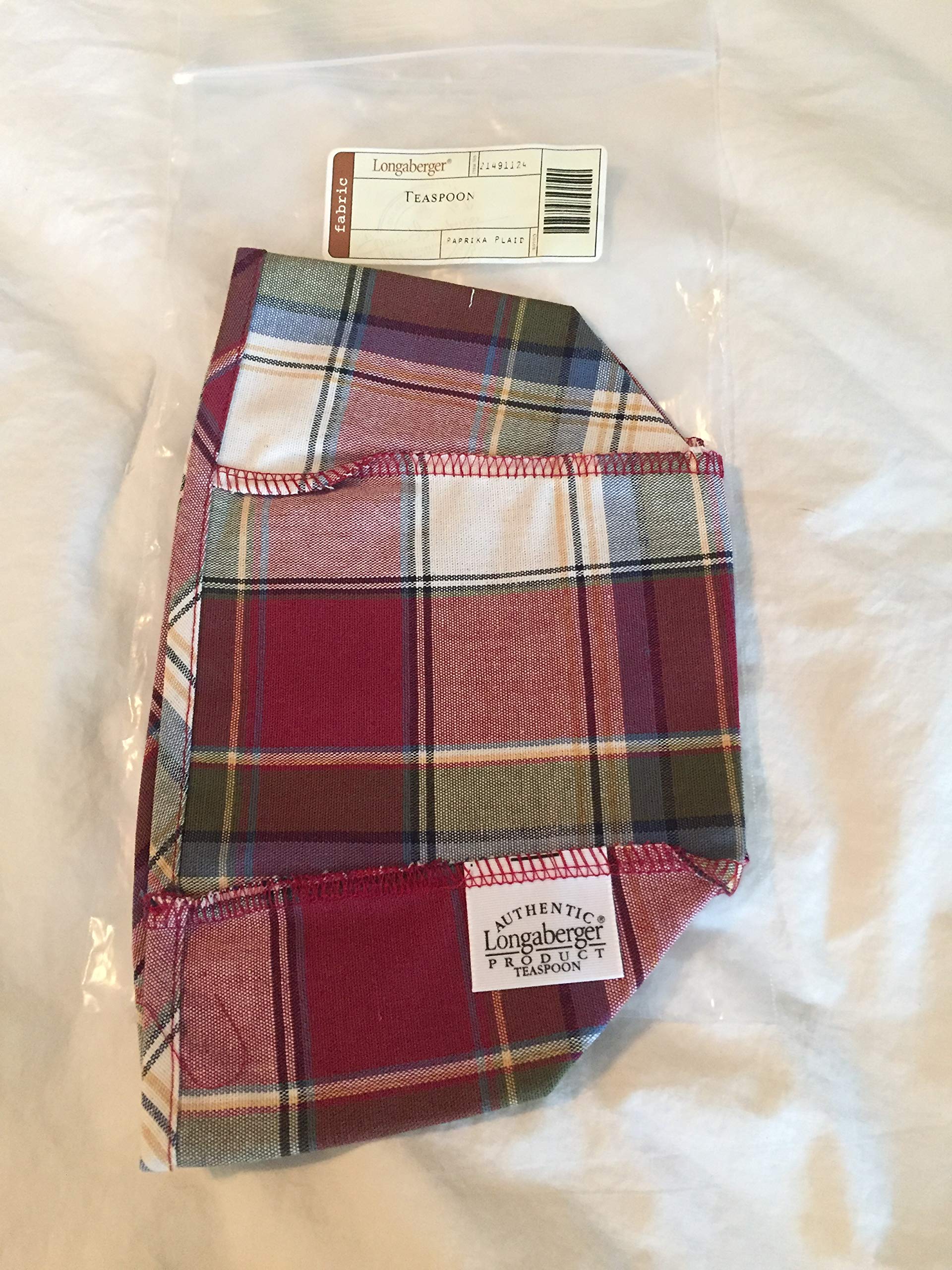 Longaberger Teaspoon Basket - Paprika Plaid Liner