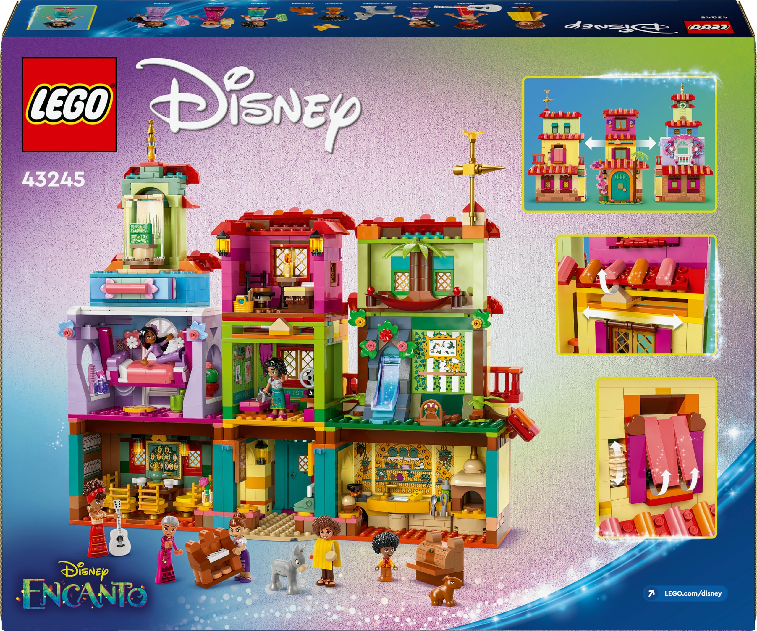 LEGO ǀ Disney La Magica Casa dei Madrigal, Casa di Encanto Giocattolo da Costruire, Giochi di Fantasia per Bambine e Bambini da 7 Anni con 7 Personaggi tra cui Mirabel e 2 Animali, Idea Regalo 43245