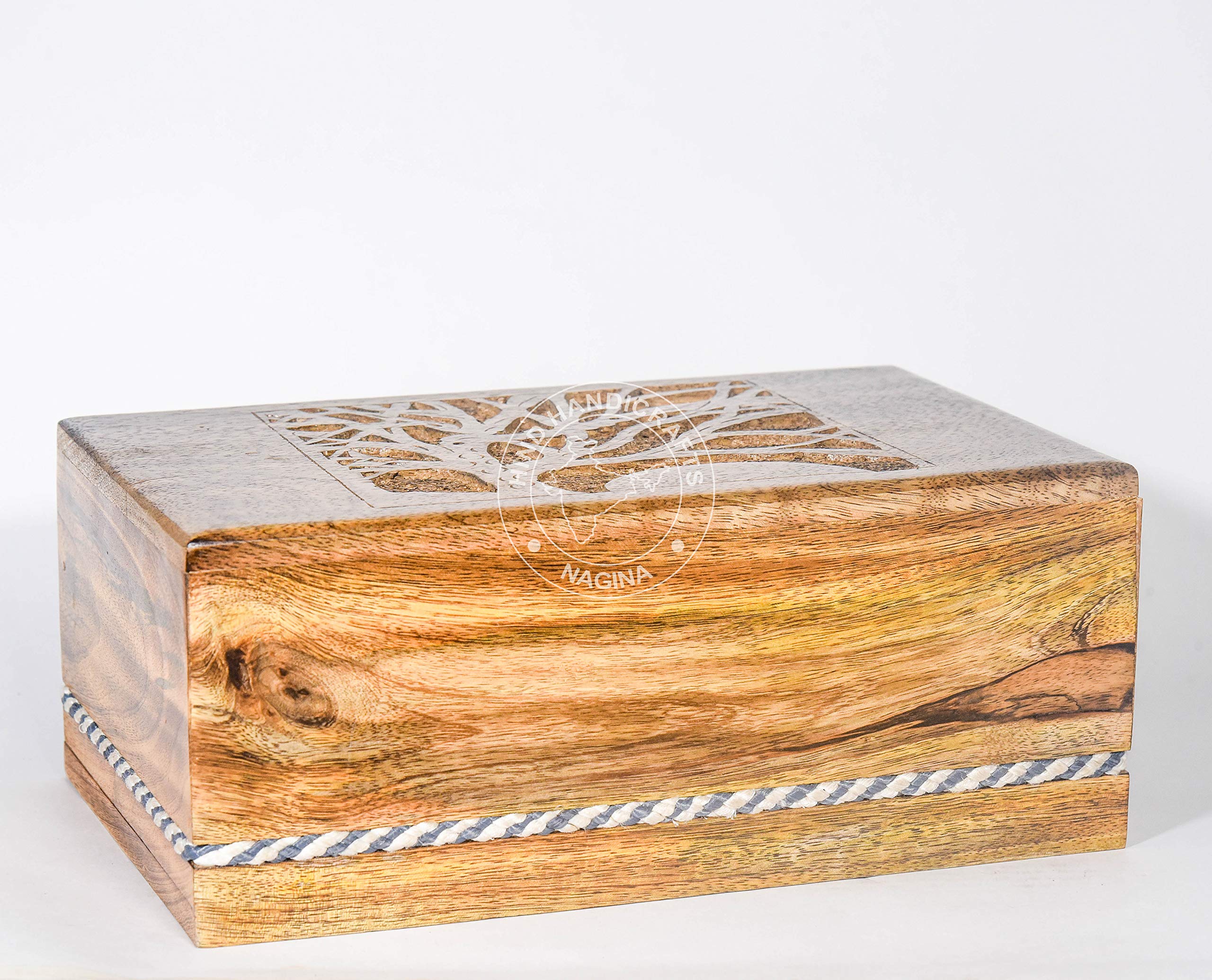 Scatola di Legno, Urna per Ceneri Umane, Grande, in Palissandro, per Adulti, Colombario (Albero 2, 630 cm Cubi)