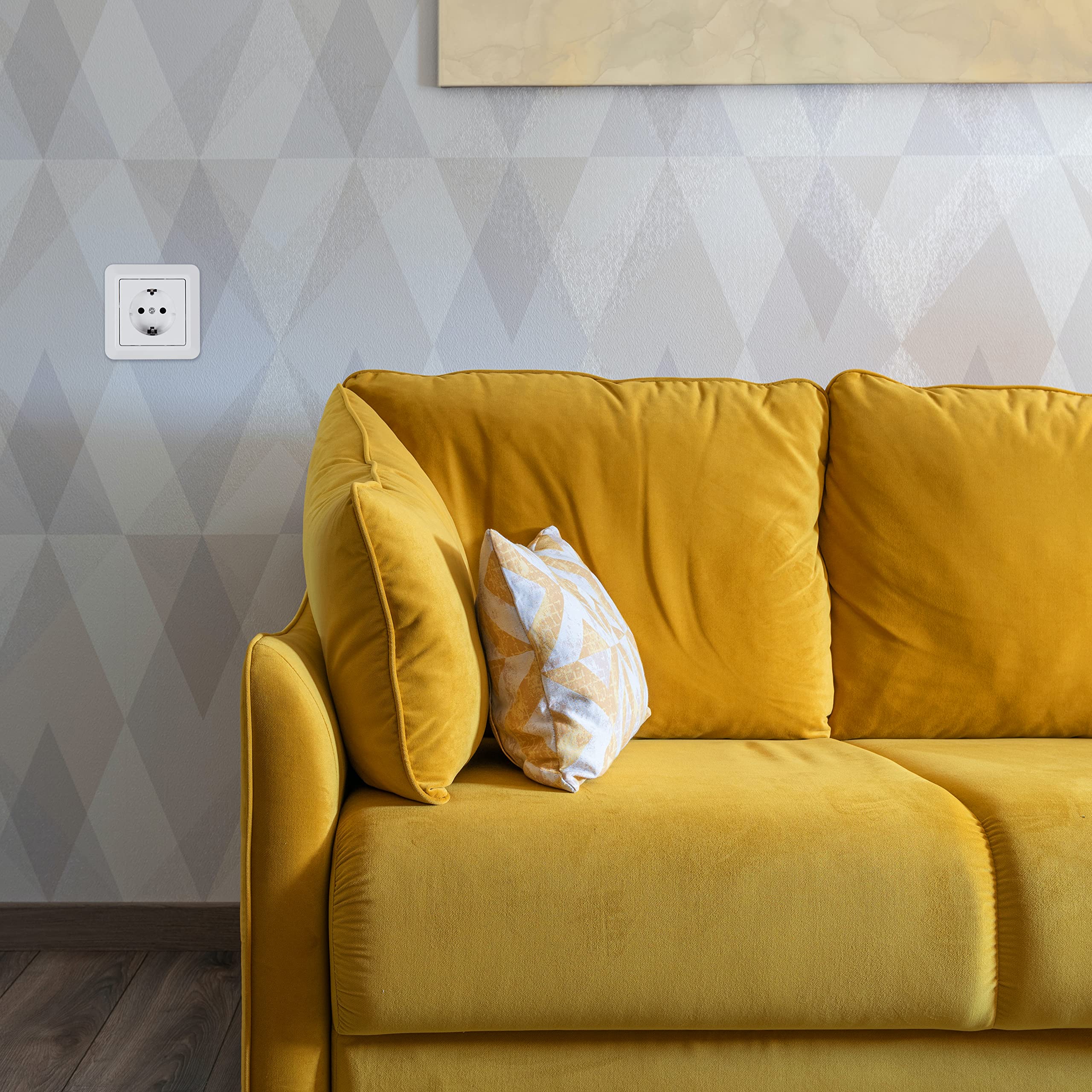 Confezione da 18 prese con cornice | COPPA | Presa a muro completa, attacco a morsetto, bianco lucido