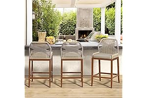 Rattan Counter Height Bar Stools Set of 3