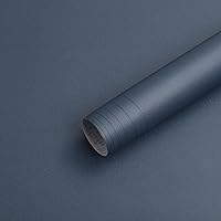 Vista 1 de HeloHo 118"X15.7" Solid Blue Wallpaper Matte Textured Peel and Stick Wallpaper Self Adhesive Removable Wall Paper Waterproof Contact Paper for Azul