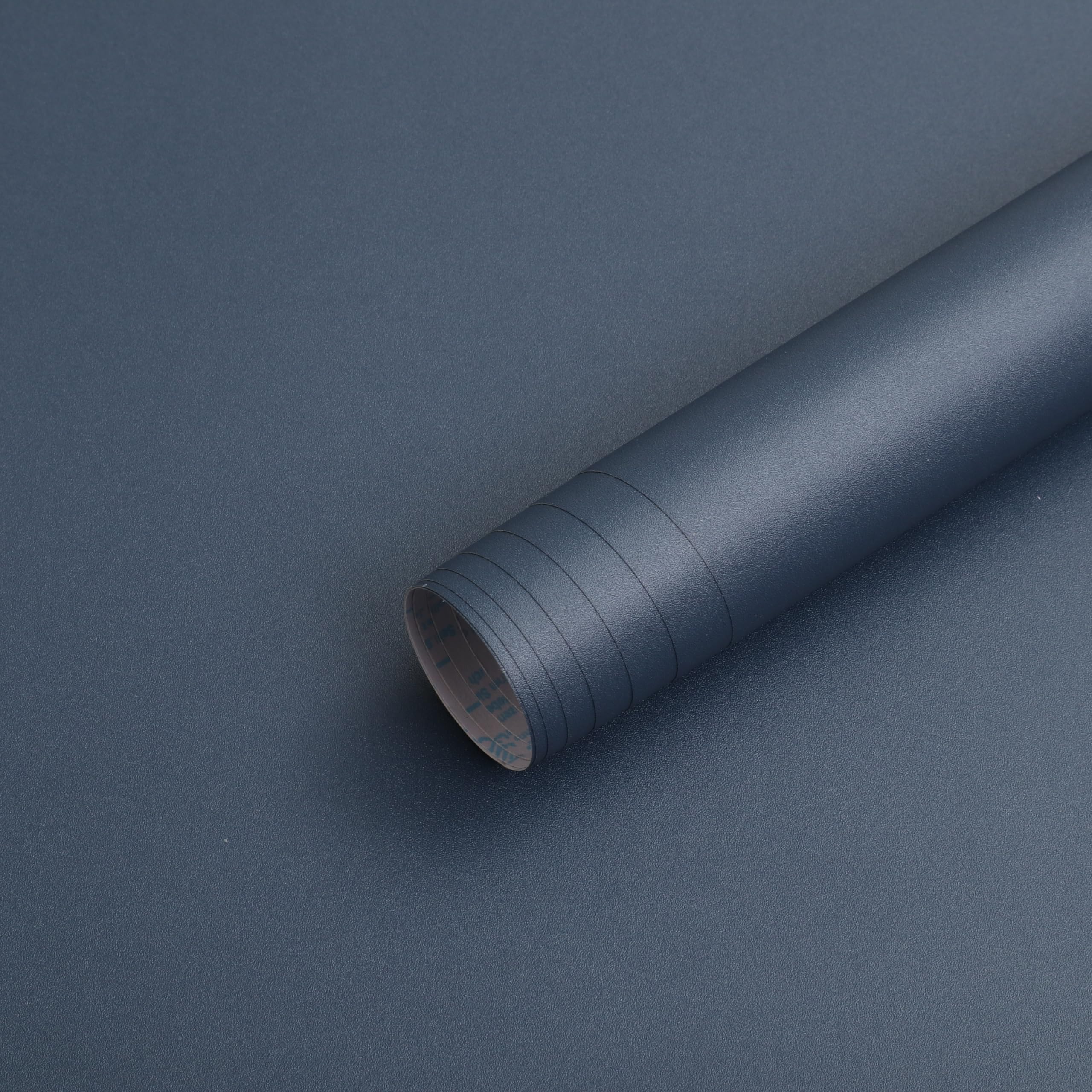 HeloHo 394"X15.7" Solid Blue Wallpaper Matte Textured Contact Wallpaper Peel and Stick Self Adhesive Removable Wallpaper Waterproof Paper for Living