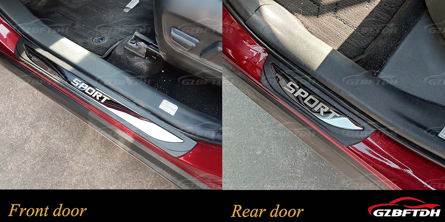GZBFTDH Car Door Entry Guard, for Renault Koleos Kadjar Megane Accessories, Auto Door Sill Protector Stainless Steel Kick Panels Scuff Plate