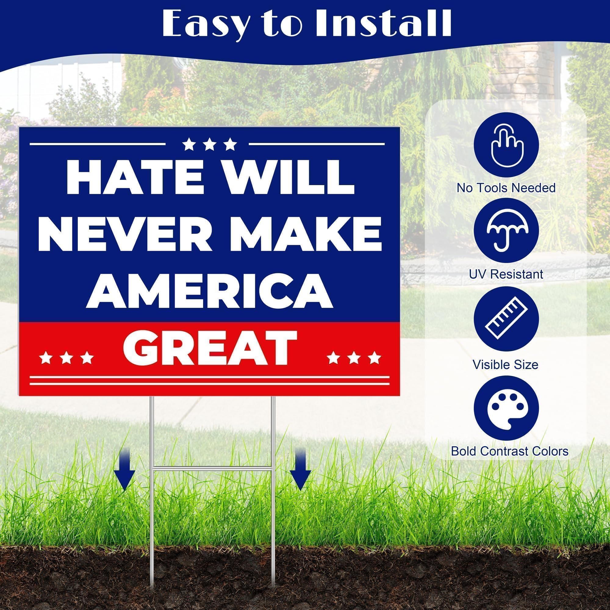 Cartello Da Giardino In Metallo Con Scritta Umoristica – 'Are We Great Yet? I Just Feel Embarrassed' – Anti Trump, Per Esterni - 5