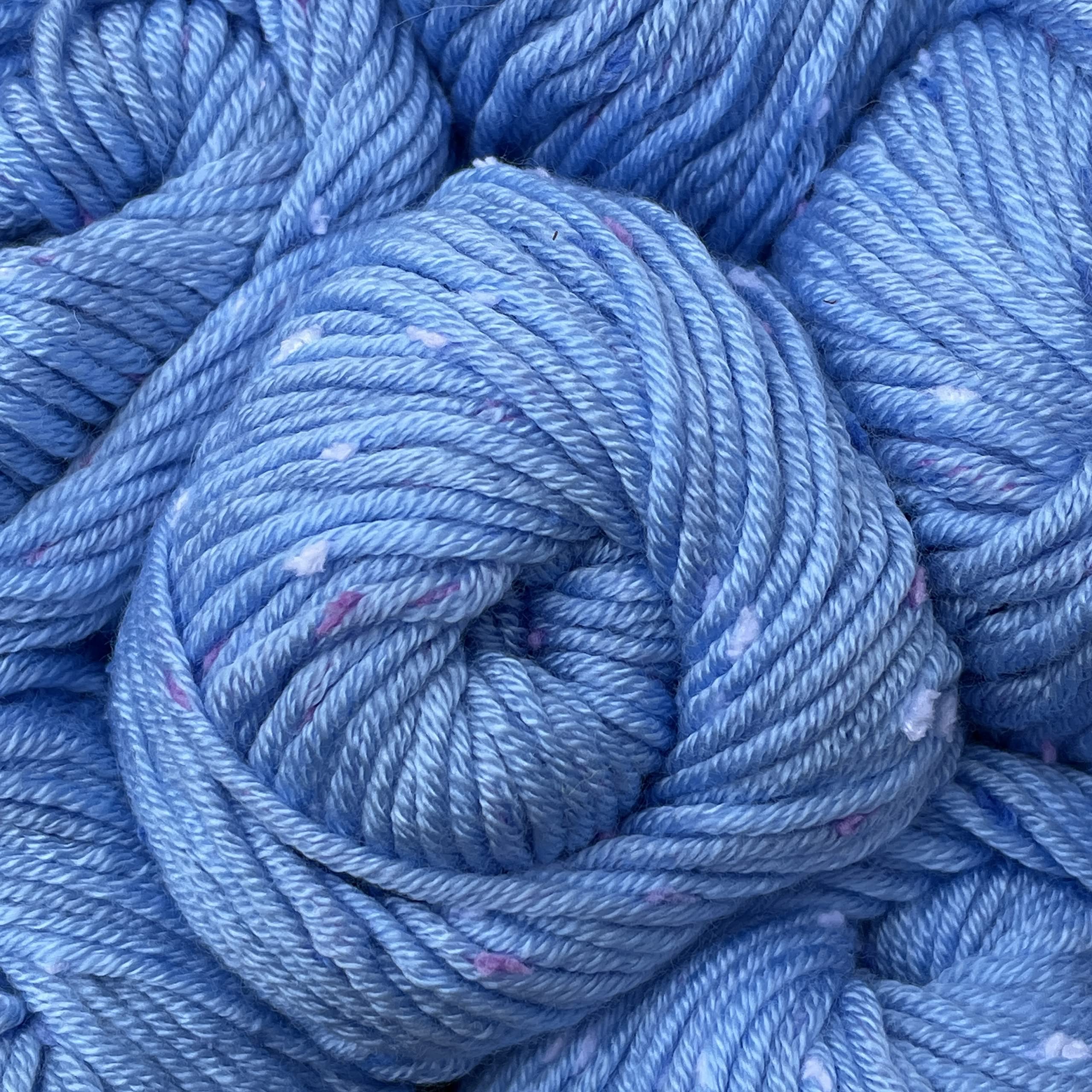 Tweed Twinkles Soft Baby Yarn for Crocheting, 8-Pack (696Yds / 400G), Free Patterns - Acrylic Baby Blanket Knitting Yarn with Flecks - Size 3 DK Light Worsted Weight - Baby Blue