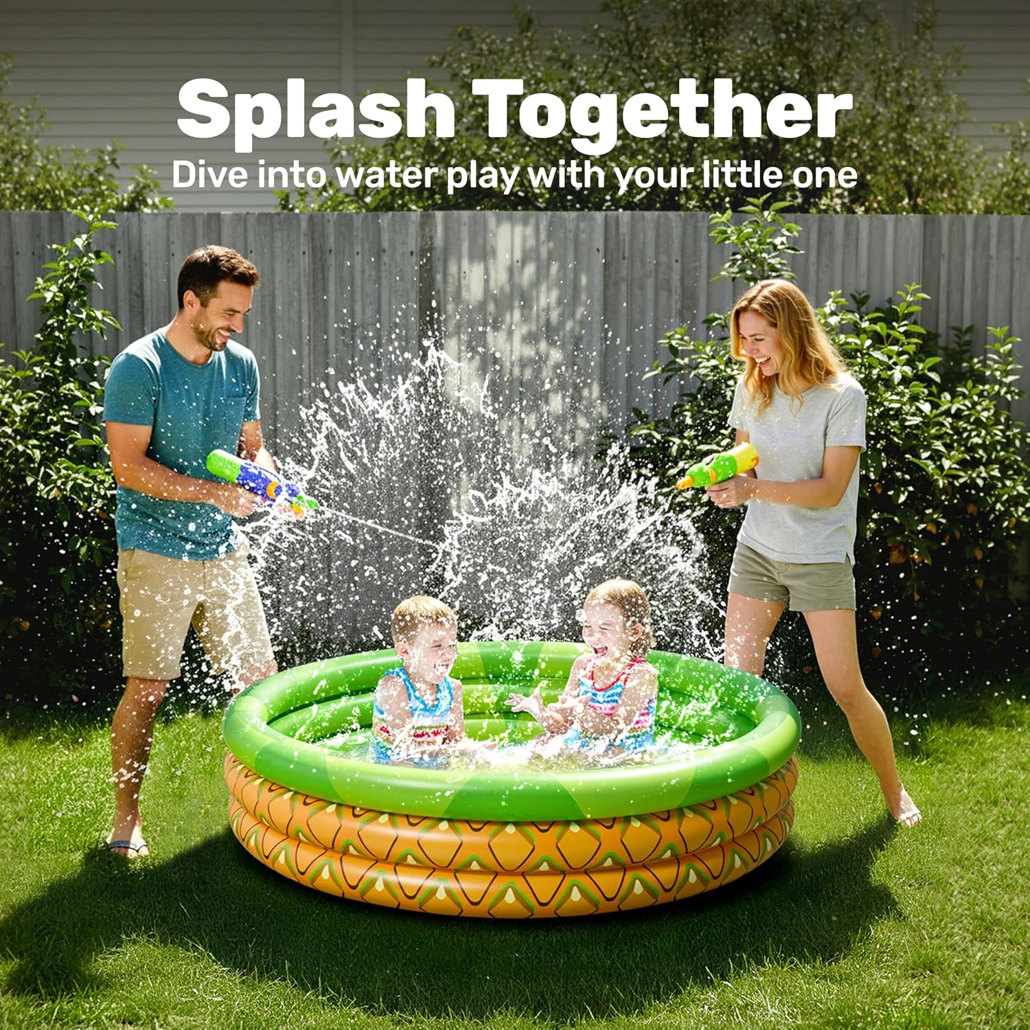 3 Pack 45" X 10" Inflatable Kiddie Pools, Watermelon & Pineapple & Cupcake Swimming Pool for Kids Seasonal Merriment, Indoor&Outdoor Water Pool Baby Swimming Pool Pit Ball Pool