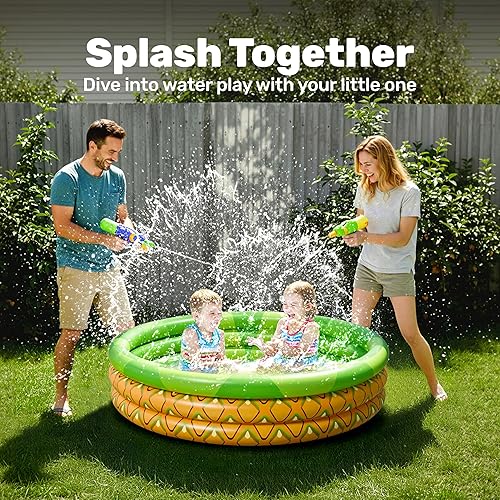 Miniatura 3 de 3 Pack 45" X 10" Inflatable Kiddie Pools, Watermelon & Pineapple & Cupcake Swimming Pool for Kids Seasonal Merriment, Indoor&Outdoor Water Pool Baby